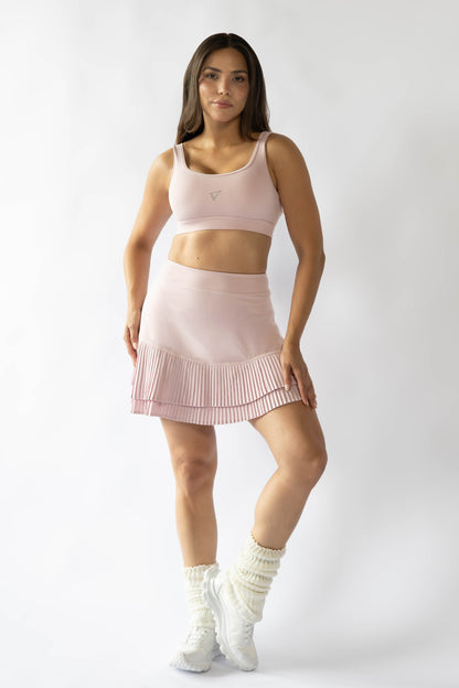Tiered Pleated Skirt