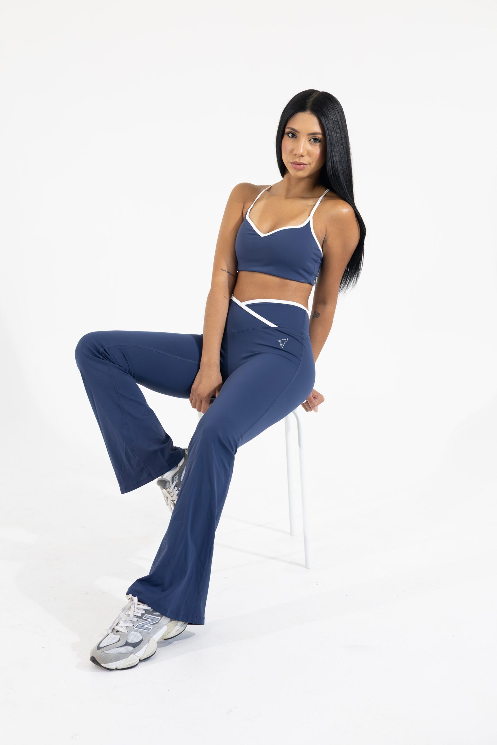 Flare Pants with White Line