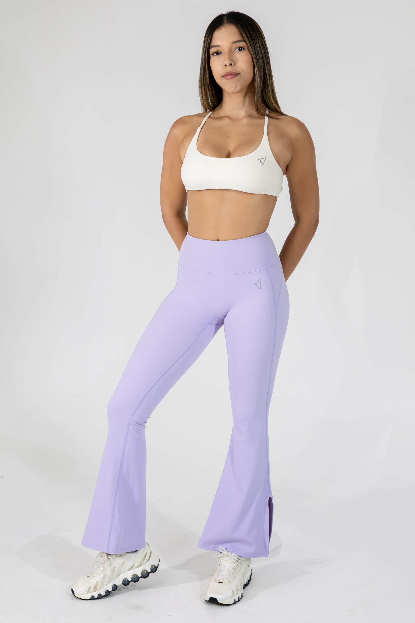 High-Rise Flare Pants with Side Slit